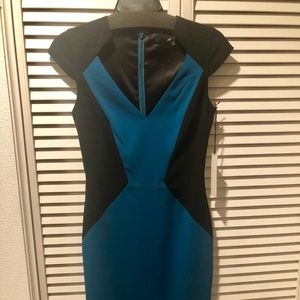 JAY GODFREY BLACK AND TEAL COCKTAIL DRESS (NWT)
